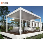 맞춤형 현대 알루미늄 페르골라 야외 자동 개방 류버드 지붕 페르골라