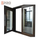 수평한 알루미늄 구조 여닫이 창 창, 두 배 패널 프랑스 여닫이 창 알루미늄 여닫이 창 가격