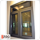 회색 현대 알루미늄 여닫이 창 창 방음 및 단열 회색 알루미늄 여닫이 창