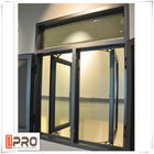 회색 현대 알루미늄 여닫이 창 창 방음 및 단열 회색 알루미늄 여닫이 창